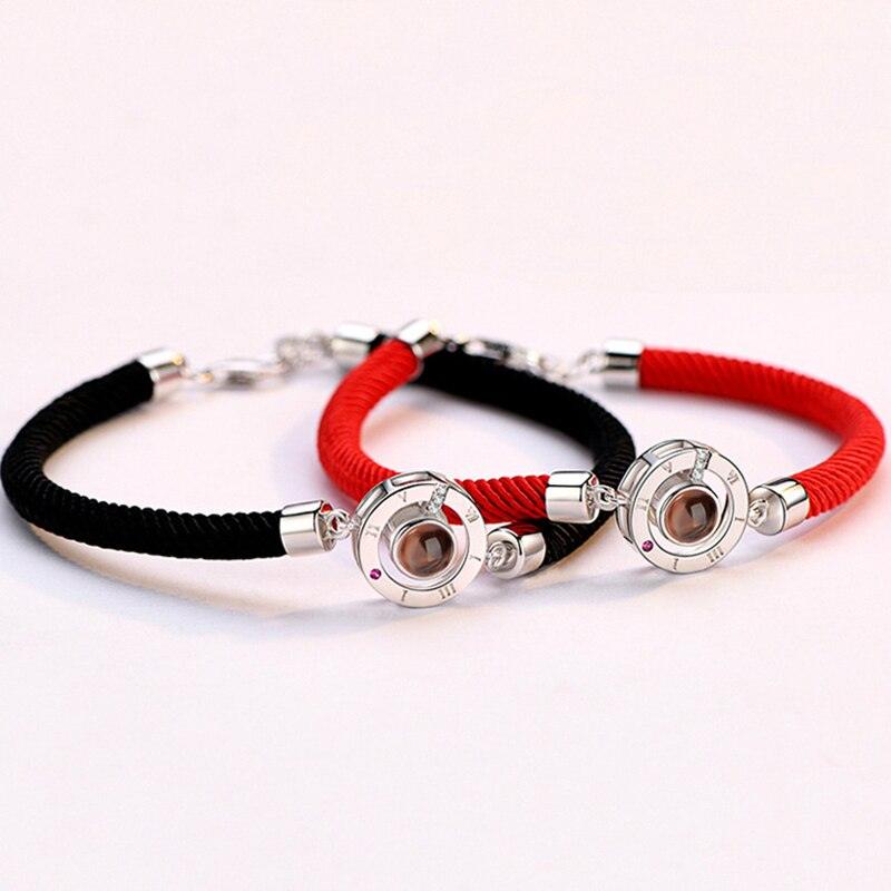 Bracelets Couple Je t'aime en 100 Langues