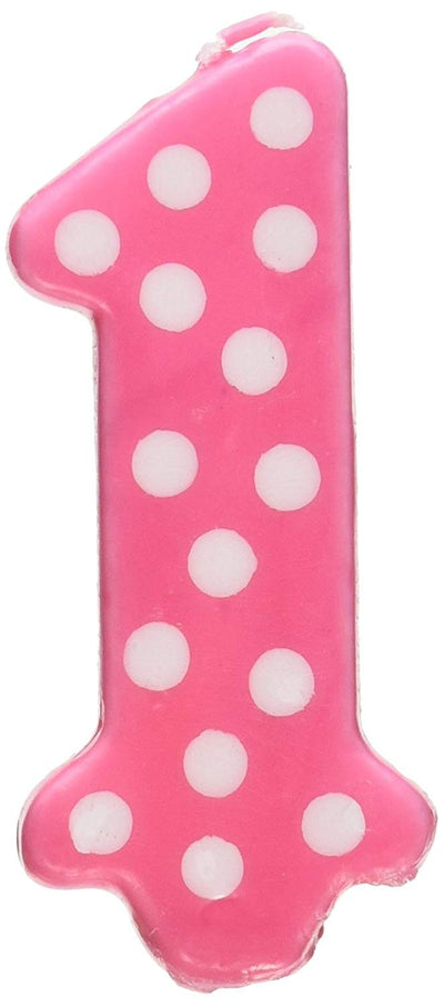 Bougies à pois pour le 1er anniversaire fille - Célébration festive