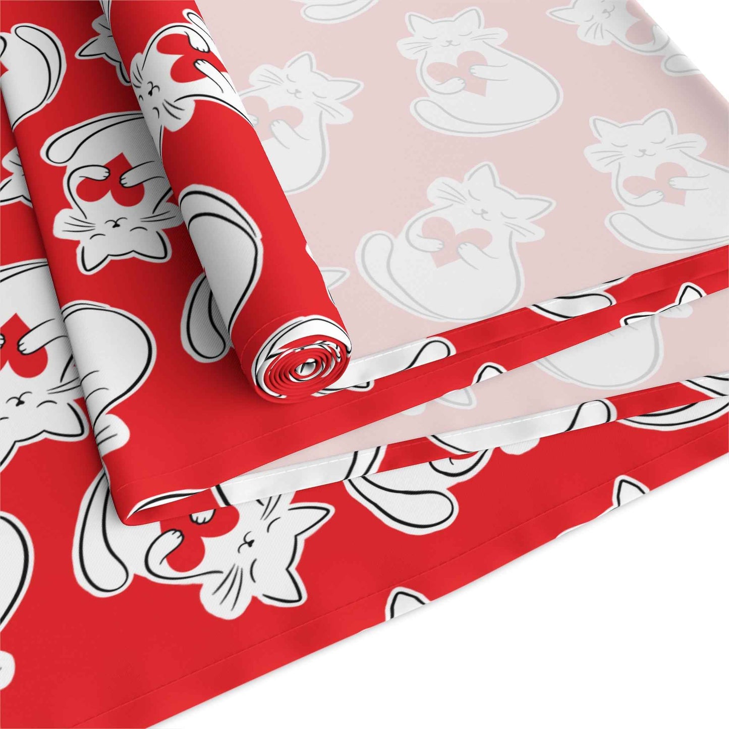 Heart Cat Table Runner – Playful and Charming Design