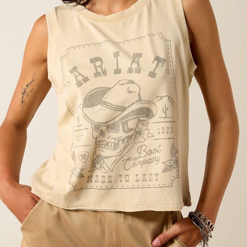 Camiseta sin mangas Wanted Skull de Ariat
