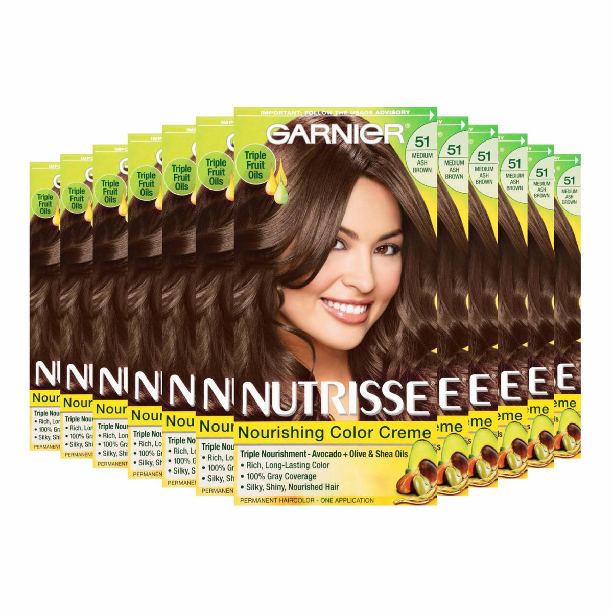 Garnier Nutrisse Crema Colorante Nutritiva – 51 Castaño Ceniza Medio