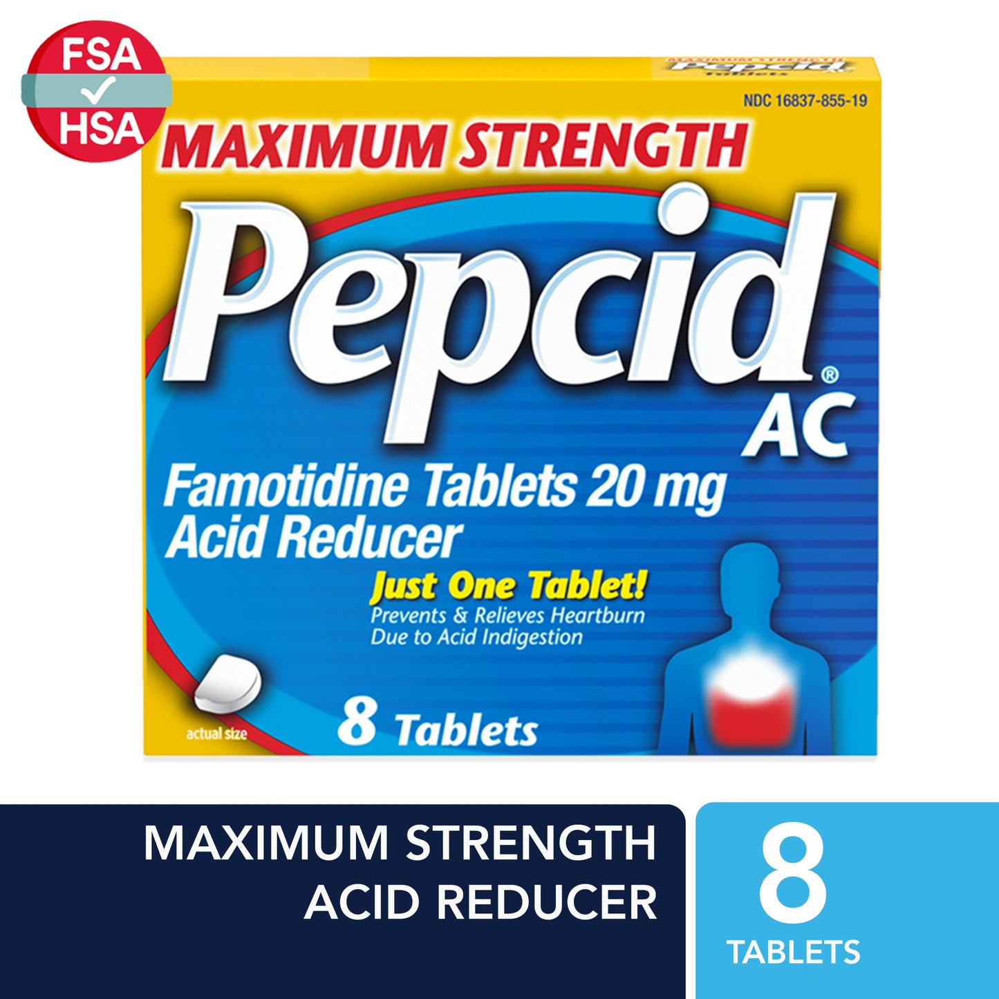 Pepcid AC Maximum Strength Tablets 20 mg - 8 Count