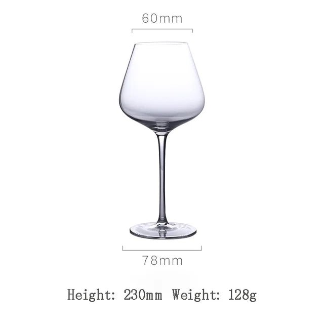 Elegant Black and Red Bow Tie Burgundy Wine Glass