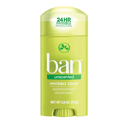 Ban Invisible Solid Antiperspirant Deodorant – Unscented (2.6 oz)