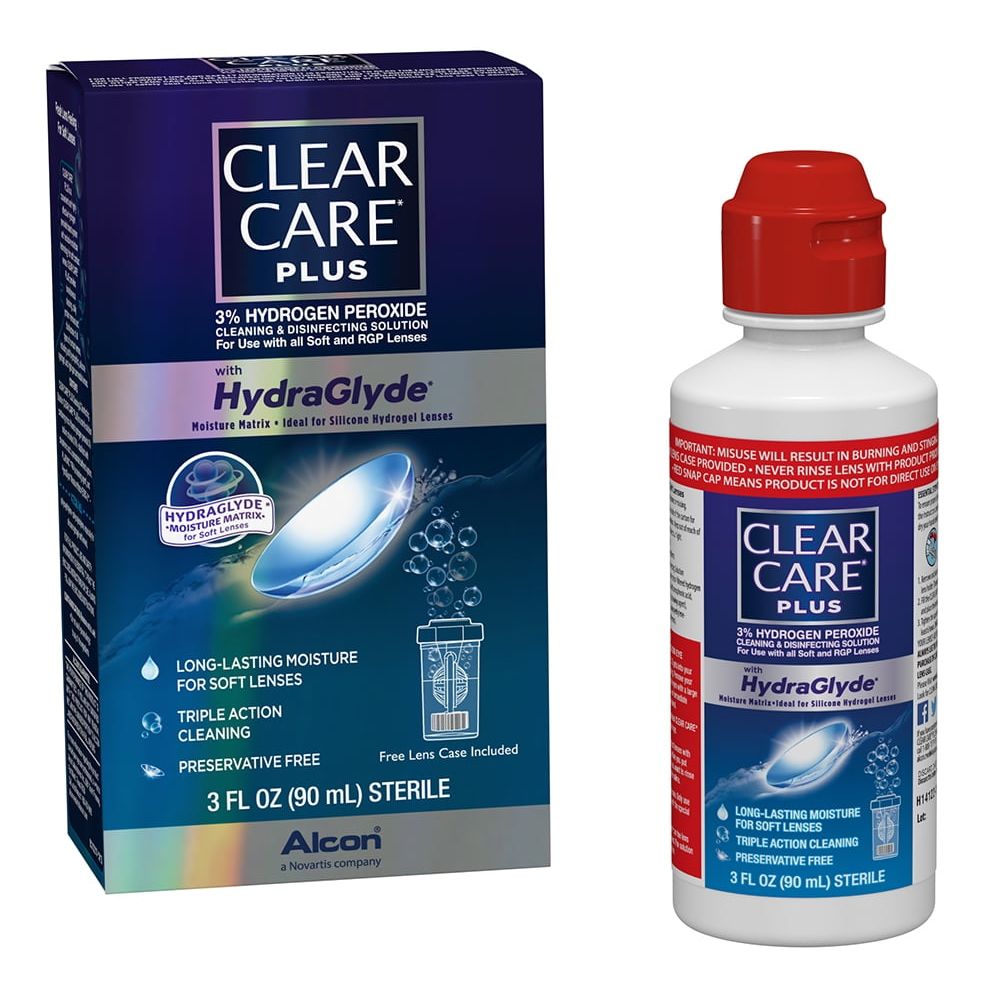 Clear Care Plus avec solution de nettoyage et de désinfection HydraGlyde - 3 fl oz