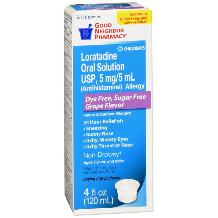 Solución Oral de Loratadina GNP 5 mg/5 mL - Sabor a Uva Sin Azúcar