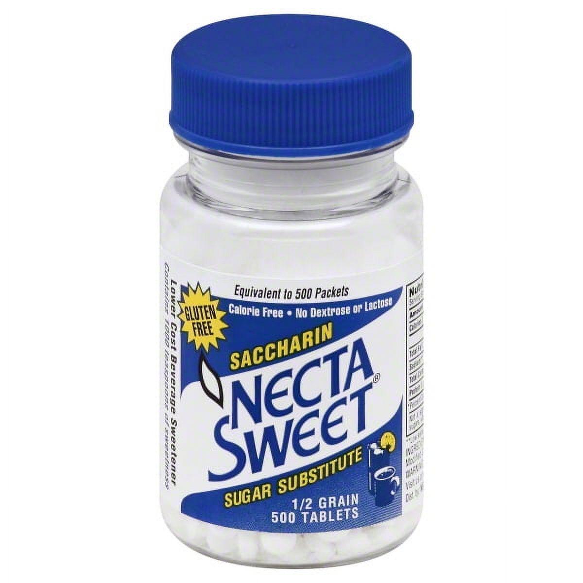 Sustituto de azúcar Necta Sweet Saccharin – Tabletas de 0.5 granos