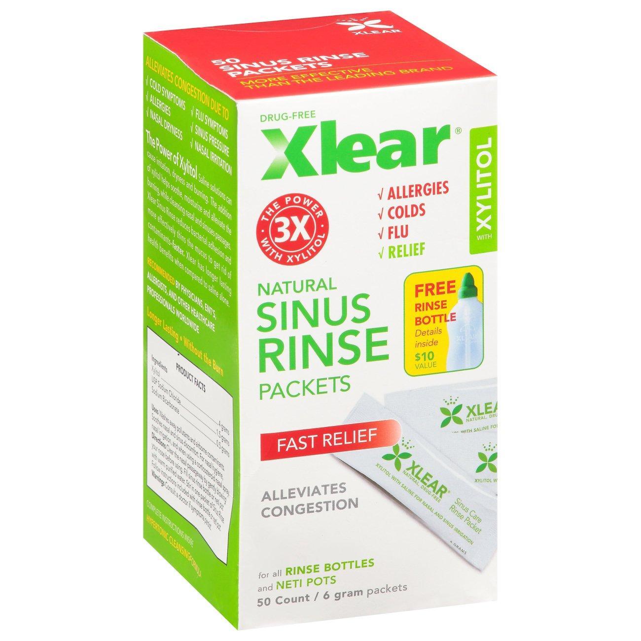 Paquetes de enjuague nasal natural Xlear - 50 unidades