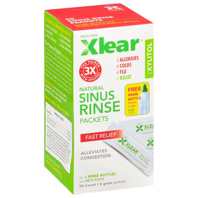Paquetes de enjuague nasal natural Xlear - 50 unidades