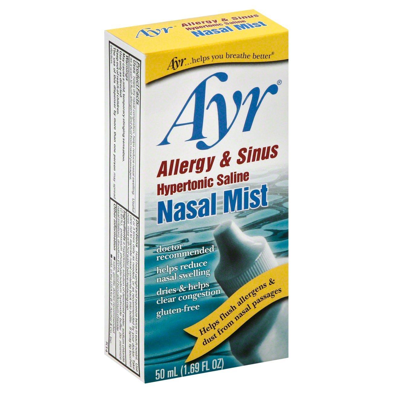 Ayr Saline Nasal Mist - Drug-Free Nasal Spray, 50 mL