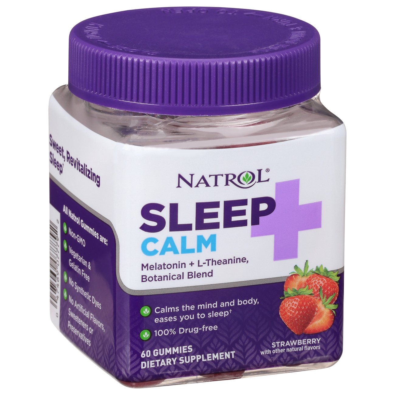 Gommes de mélatonine Natrol Sleep Calm - Saveur fraise 60ct