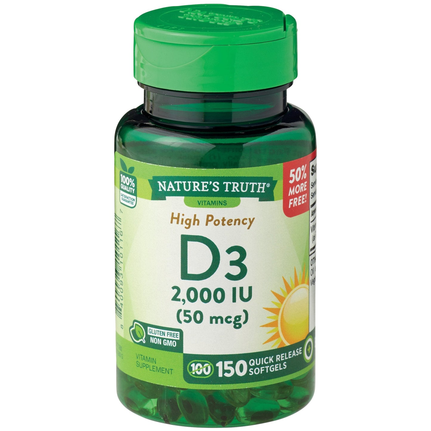 Nature's Truth Vitamine D3 Haute Potence (50 mcg / 2000 UI)