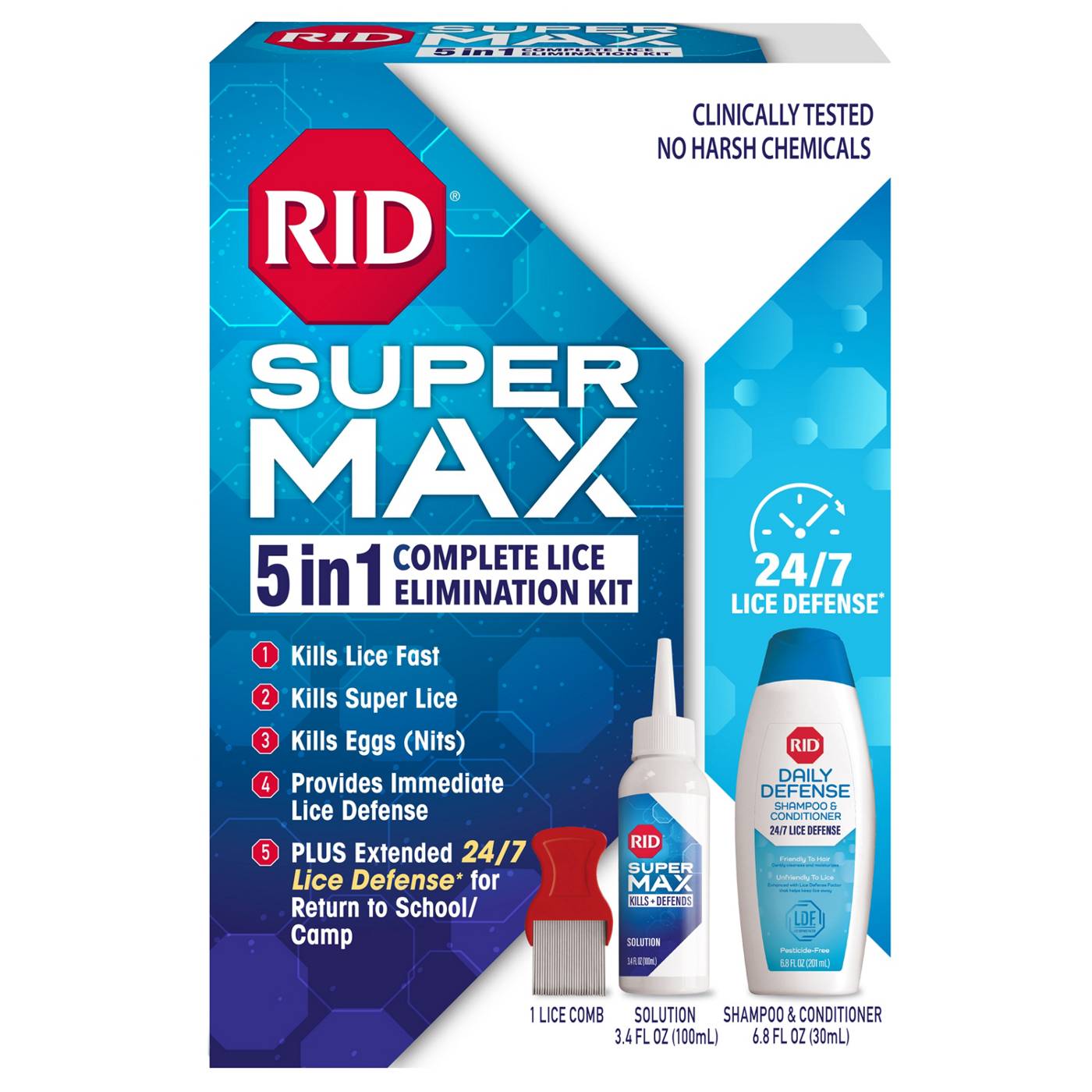 RID Super Max Kit de Tratamiento de Piojos 5 en 1