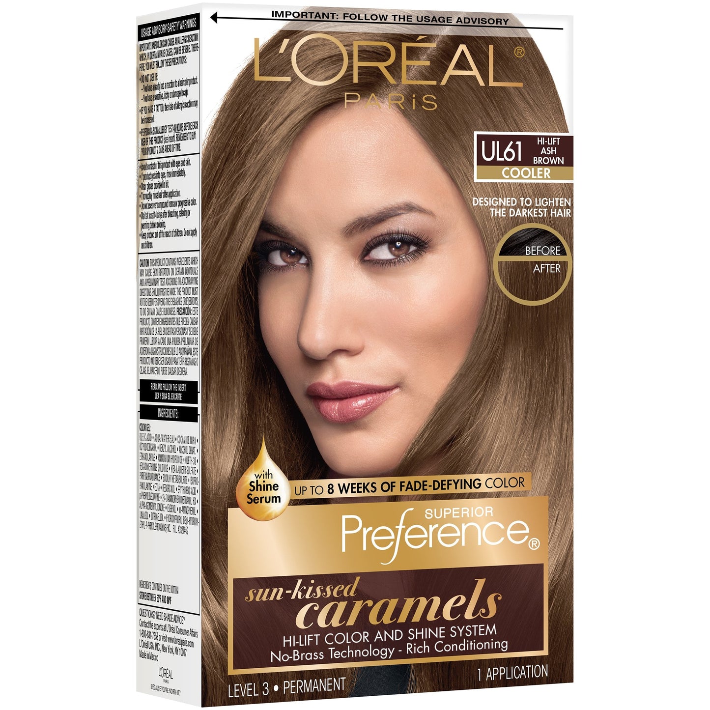 L'Oreal Paris Superior Preference Kit de Couleur de Cheveux Résistant à la Décoloration - UL61 Brun