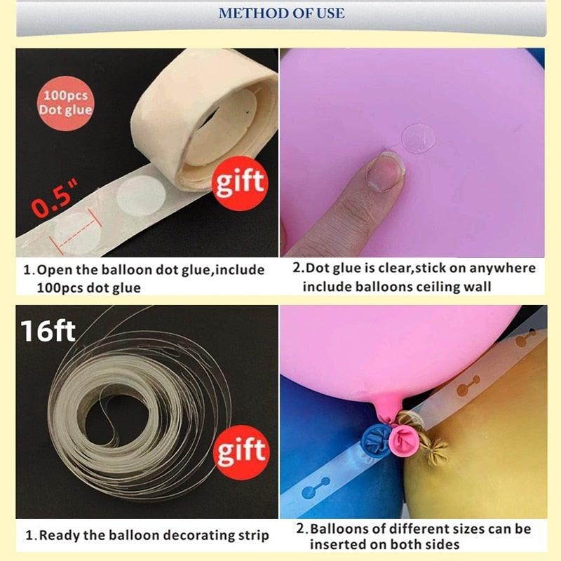 Kit de guirlande de ballons bleu marine et or de 104 pièces