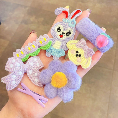 Milk Coffee Color Plush Children's Hairpin Clip