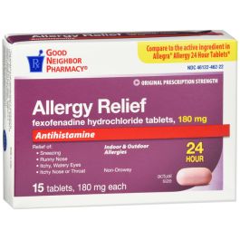 Gnp Fexofenadine Hcl 180mg Tablets - 15 Count