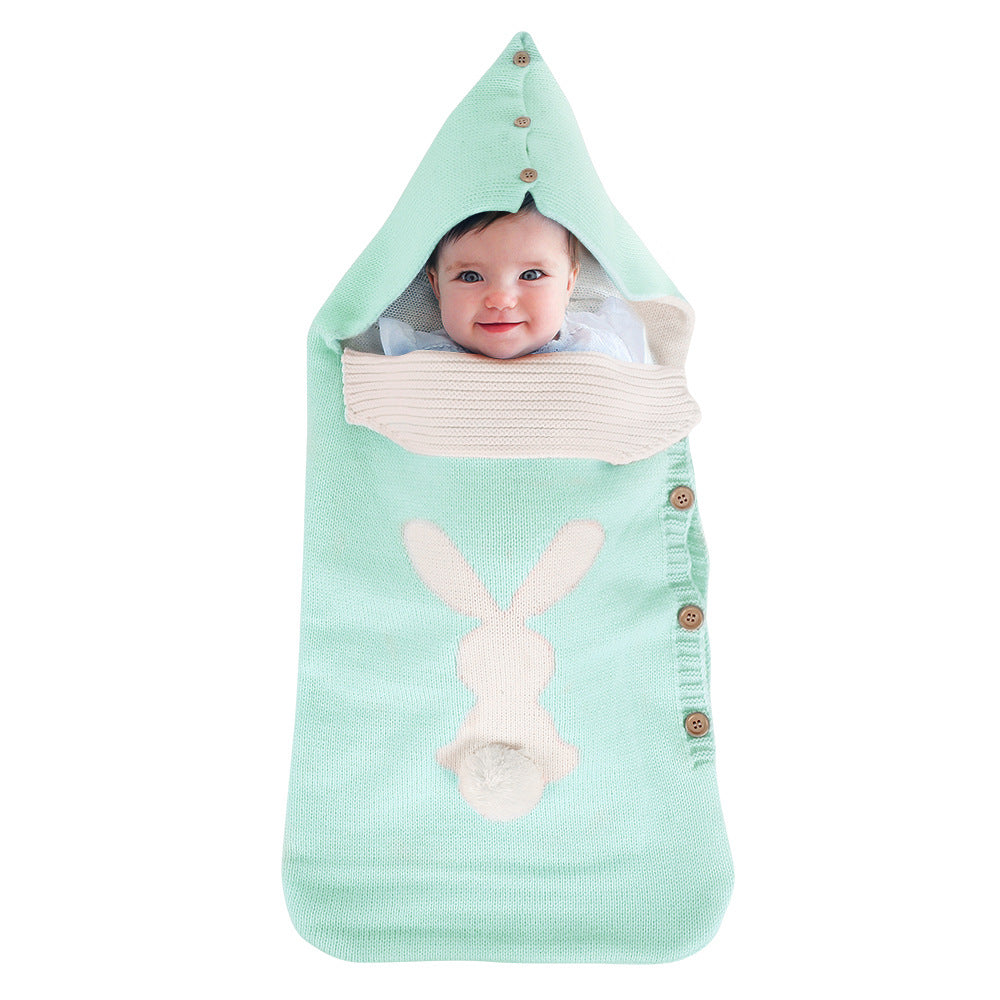 Premium Baby Knitted Rabbit Button Sleeping Bag