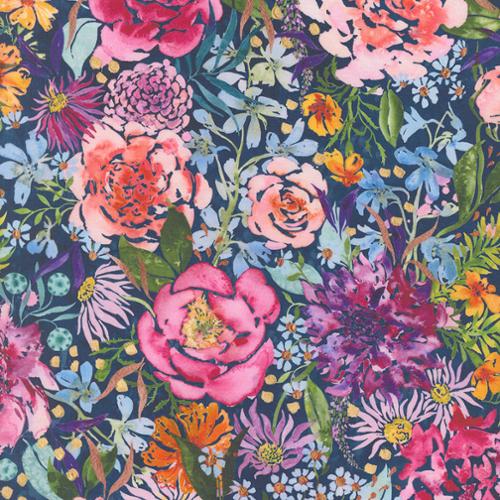 Tela de respaldo ancha Blue Soulstice Navy - 100% algodón premium