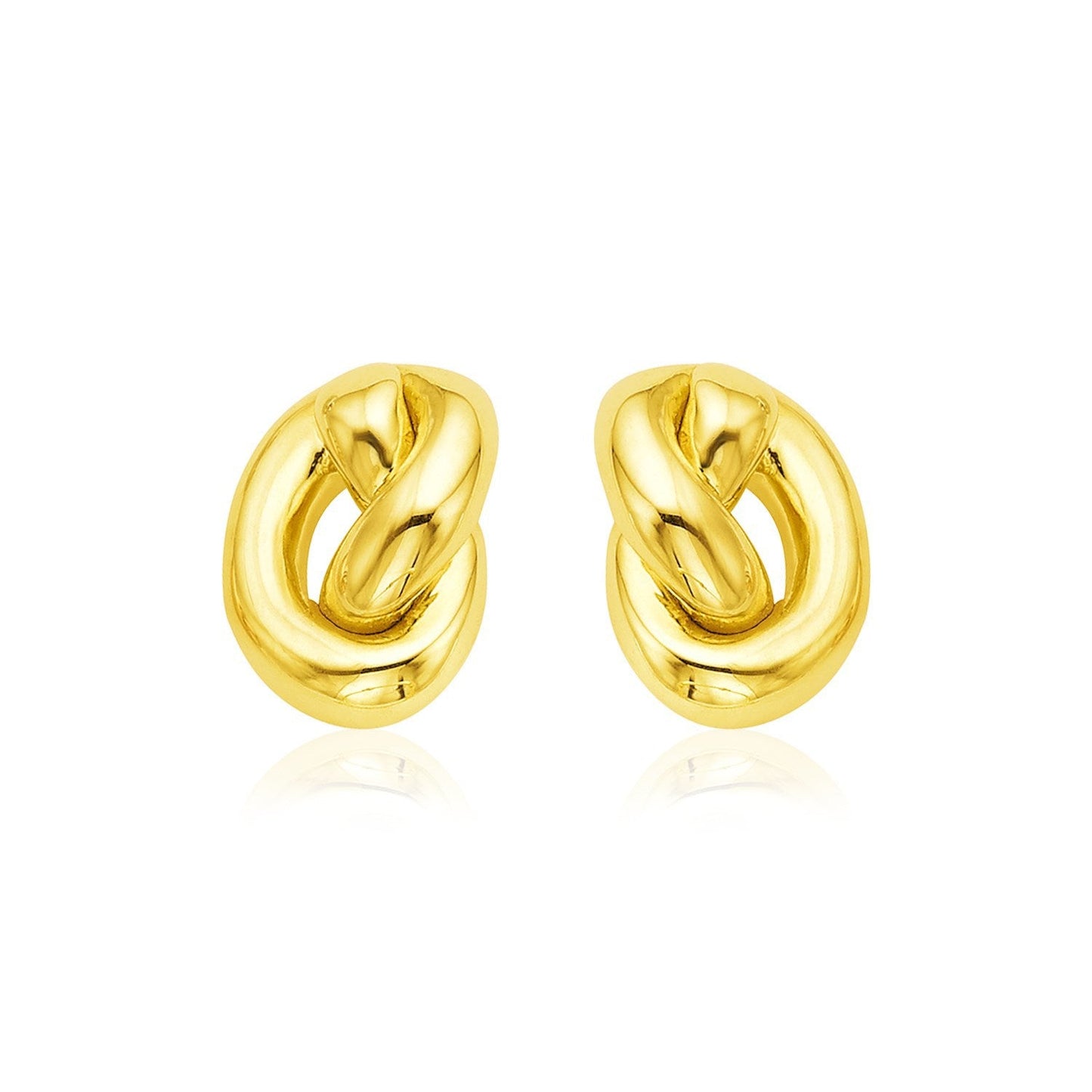 Boucles d'oreilles en nœud poli en or jaune 14 carats