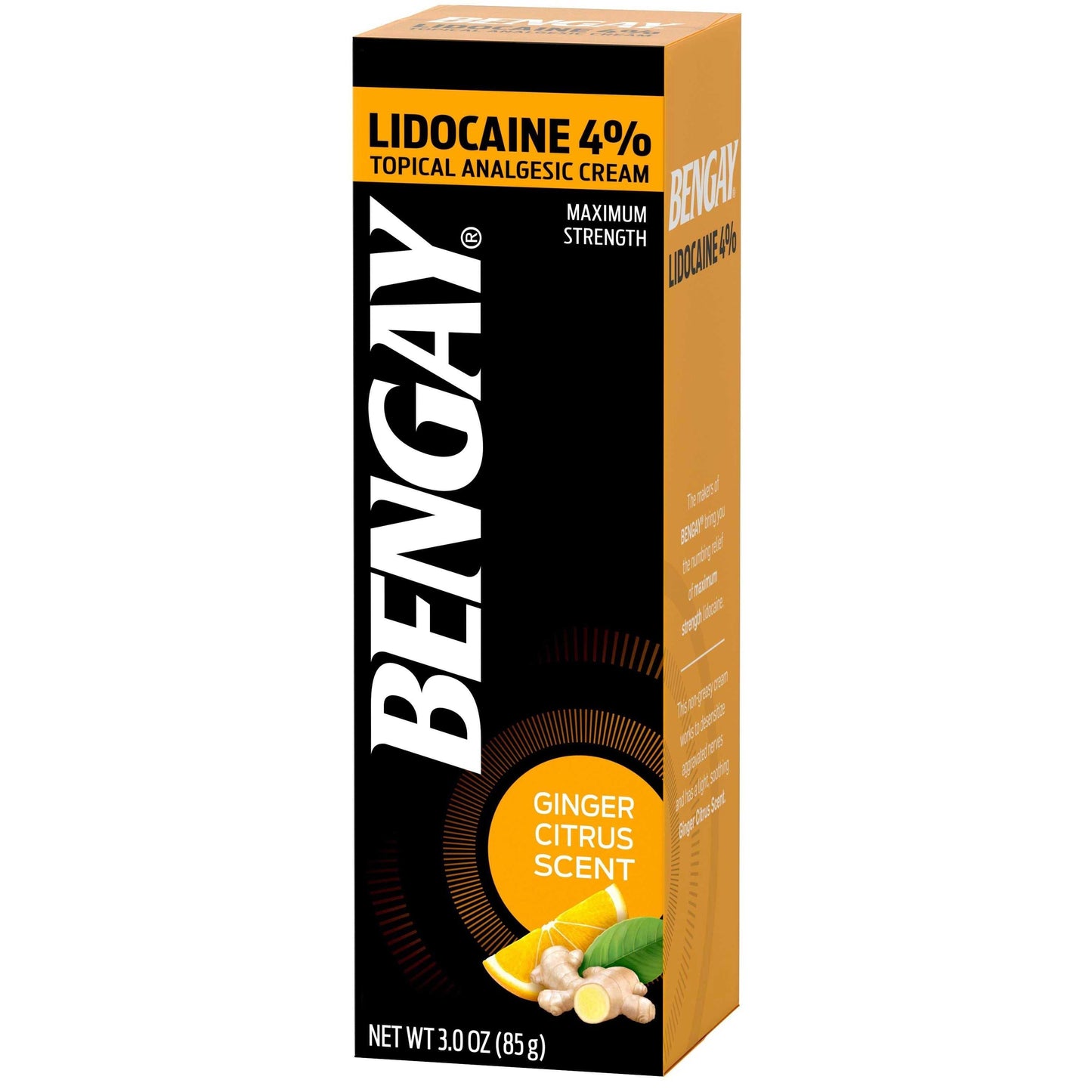 Crème topique Bengay Maximum Strength au parfum de gingembre et d'agrumes 3 oz