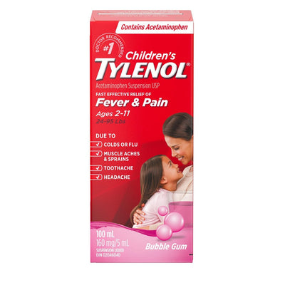 Tylenol Suspension orale pour enfants - Saveur de chewing-gum, 4 Fl. Oz