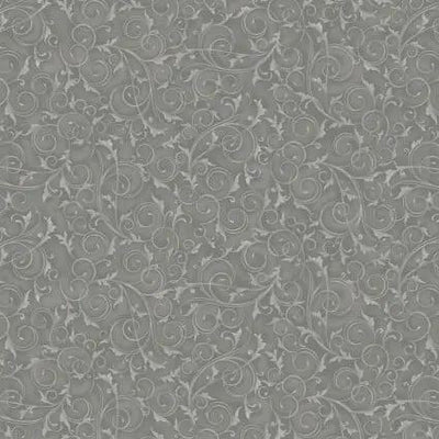 Tissu Large 108" Swirls and Twirls Gris Argent en Coton