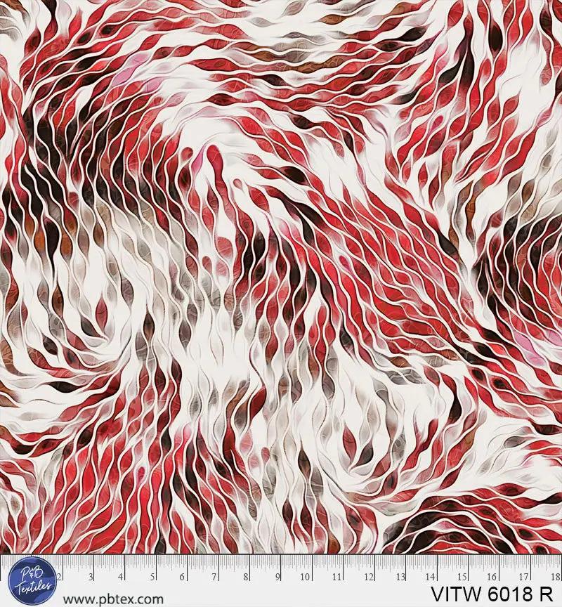 Tissu Vitality Chic Rouge en Coton Large de 108" par Yard