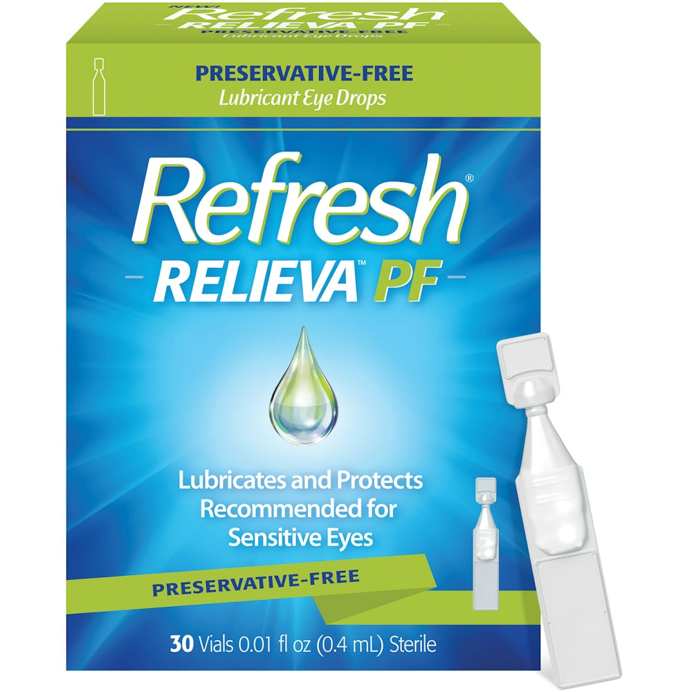 Gouttes oculaires lubrifiantes Refresh Relieva PF - Soulagement sans conservateurs