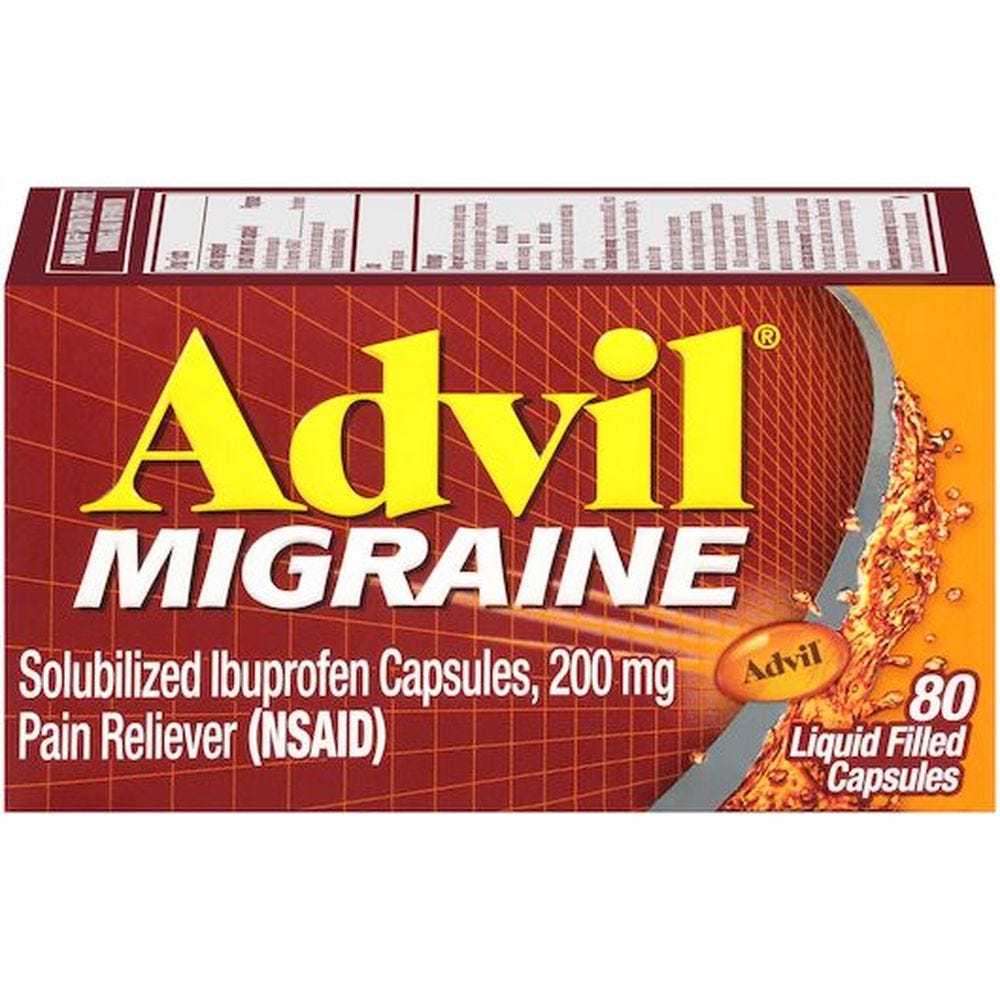 Advil Migraine Pain Reliever 200 Mg Liquid-Filled Capsules - 80 Ct