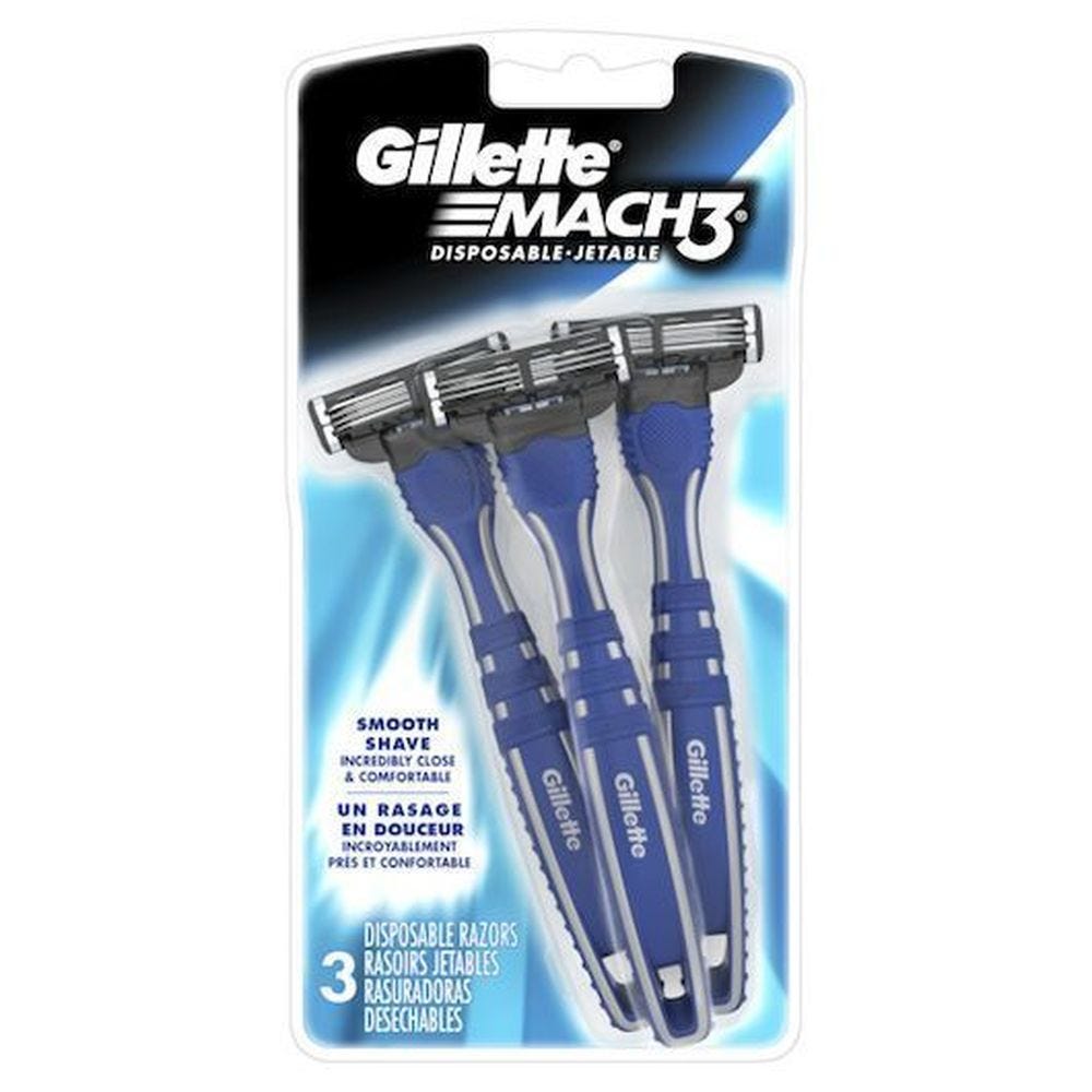 Gillette Mach3 Disposable Razor with Display Wing Stand