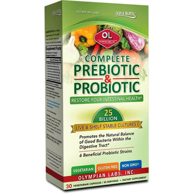 Olympian Labs Complete Prebiotic y Probiotic, 30 Cápsulas Vegetarianas