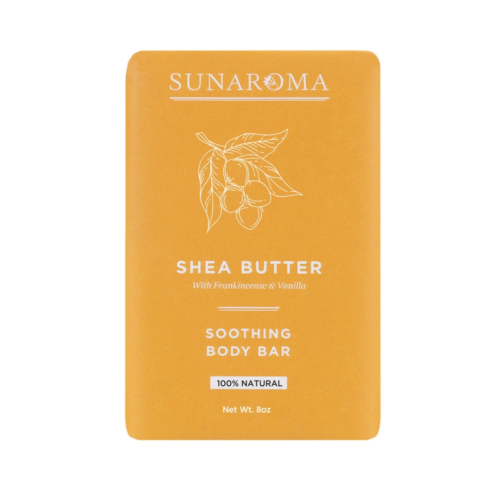 Barra de Jabón de Manteca de Karité Sunaroma con Incienso y Vainilla - 8 oz