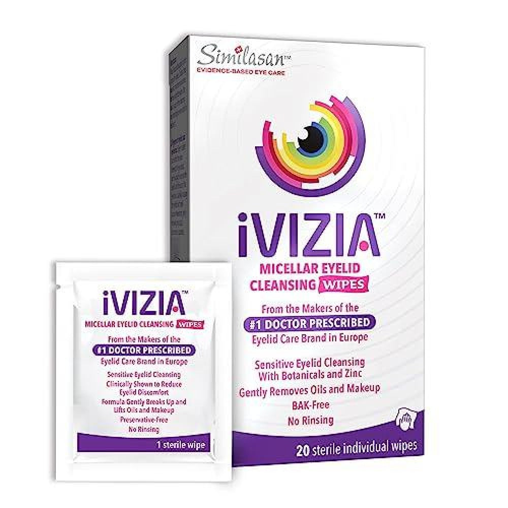 iVIZIA Eyelid Cleansing Wipes - Gentle Makeup Remover