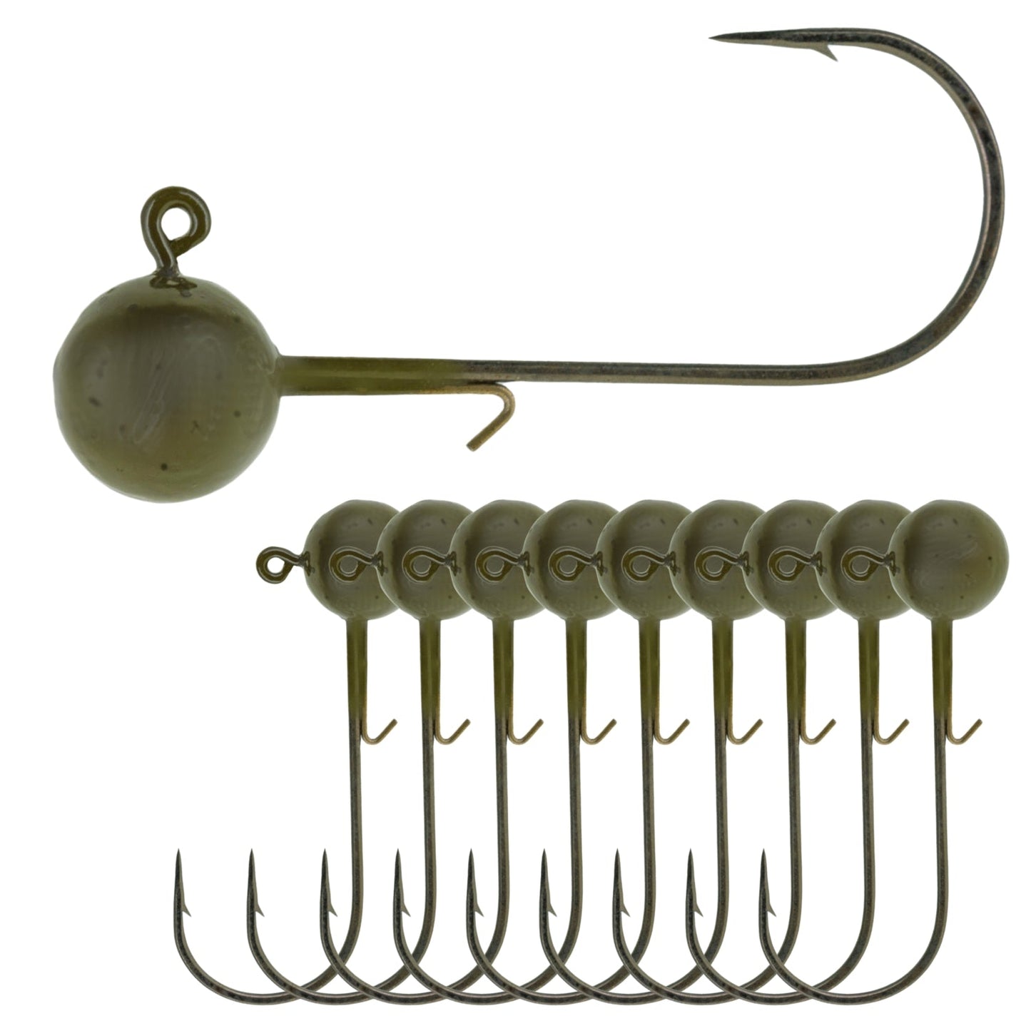 Premium Round Ball Jigs (10-Pack) – Versatile Jig Heads for Fishing