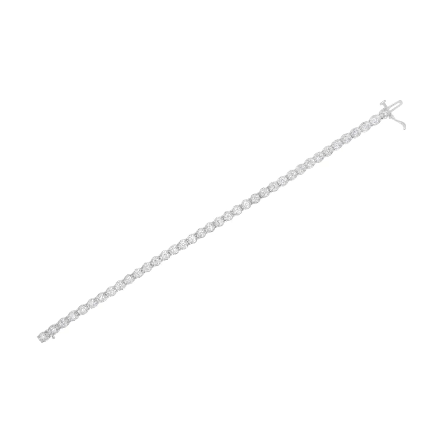 Bracelet de tennis en or blanc 10K avec diamants en sertissage - 3.00 Cttw