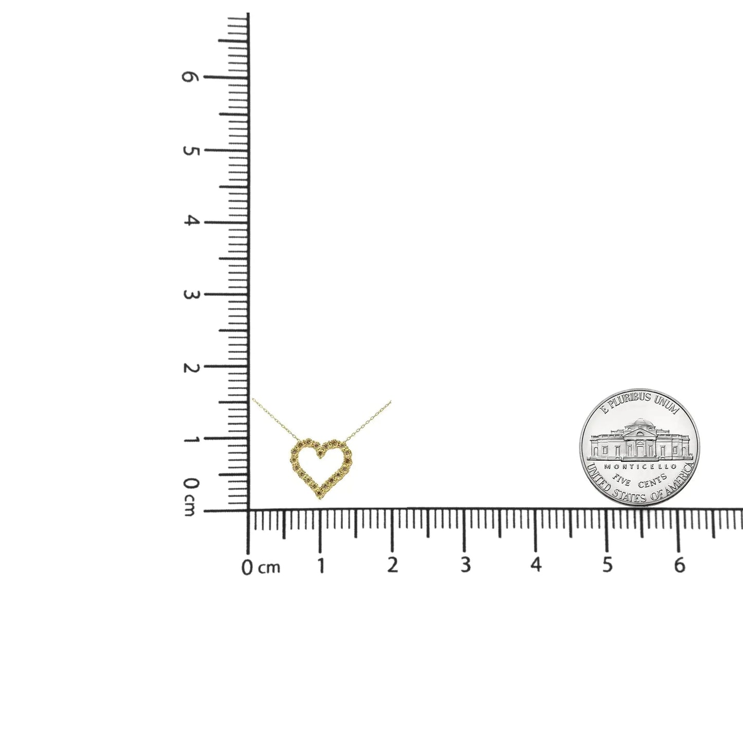 Collar con colgante de corazón de plata esterlina .925 bañado en oro amarillo de 10K