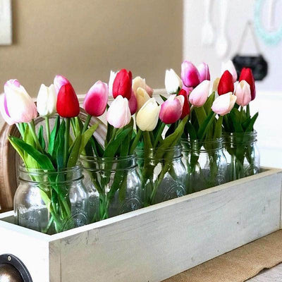 10PCS Real Touch PU Fake Tulips - Elegant Flower Bouquet