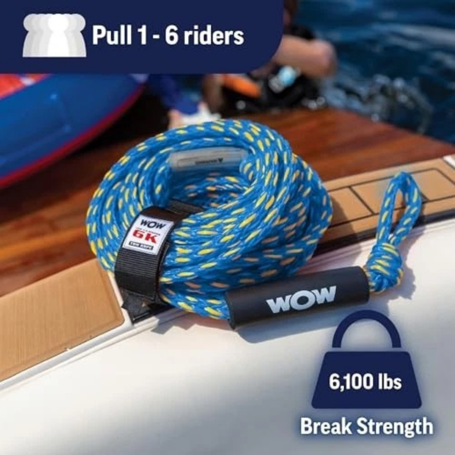 WOW Watersports 6K 60' Corde de Remorquage pour des Aventures Aquatiques Palpitantes