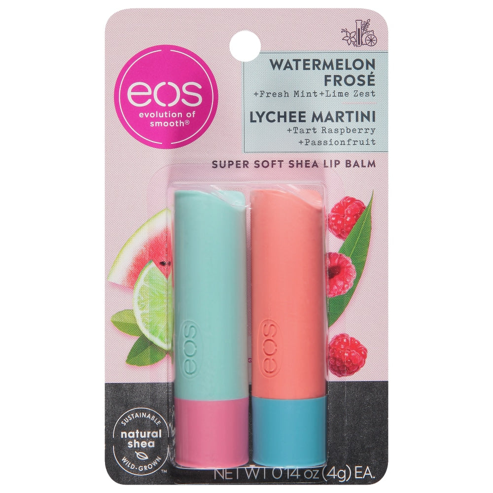 EOS Lip Balm - Watermelon Frose & Lychee Martini, 100% Natural