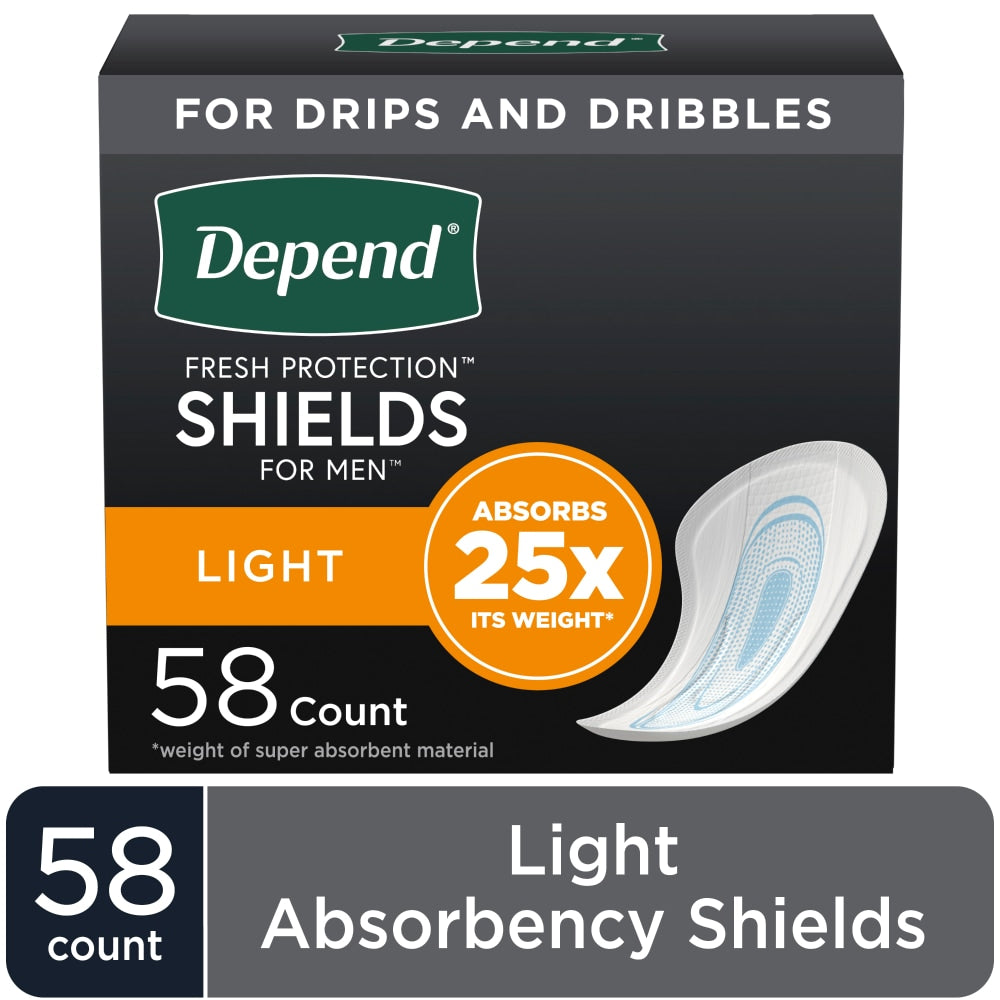 Depend Shields for Men - Incontinence Pads with Light Absorbency