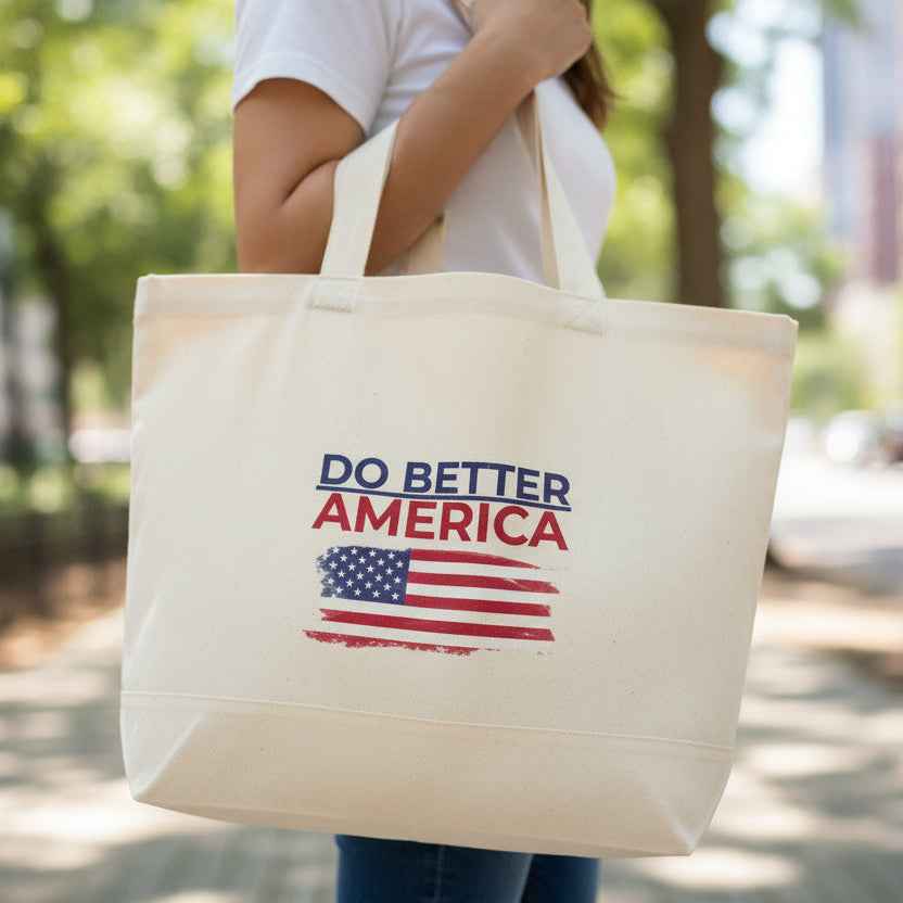 Do Better America Canvas Tote Bag – Heavyweight Zipper Tote