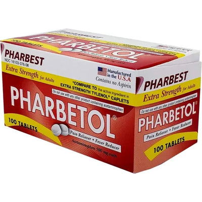 Pharbetol Extra Strength Tablets 500mg - 100 Count