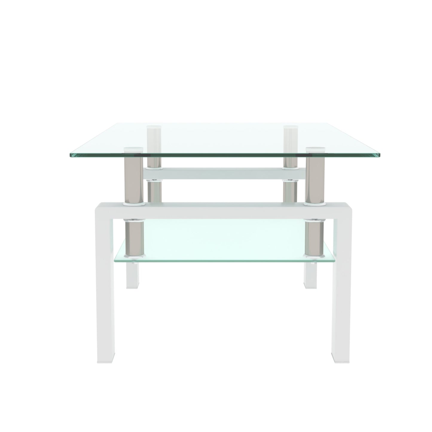White Coffee Table Clear Coffee Table Modern Side Center Tables for Living Room Living Room Furniture - Korvel