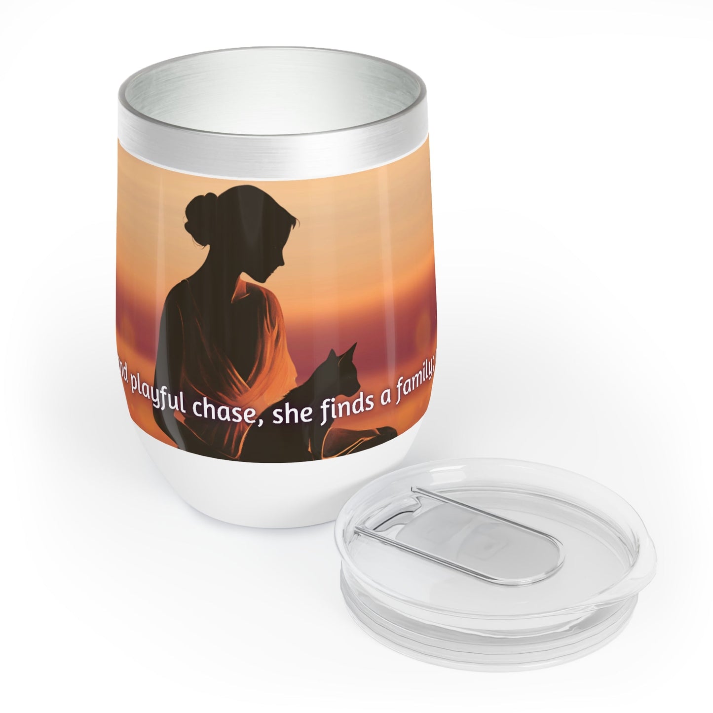 Taza de Vino Cat Lady Family Chill