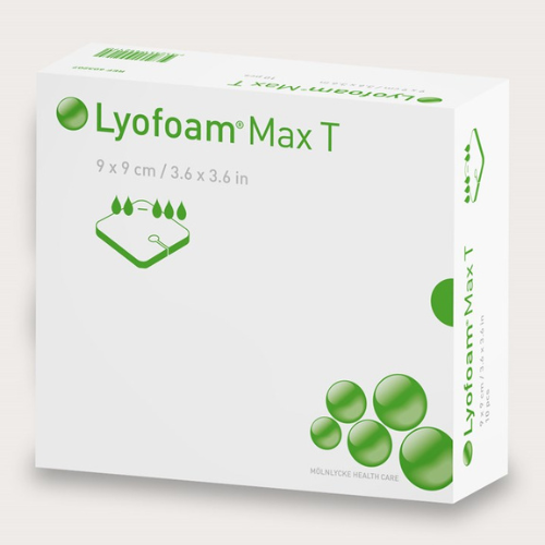 Mölnlycke Lyofoam Max T Pansement en Mousse pour Trachéostomie, 3,5" x 3,5" (Boîte de 10)