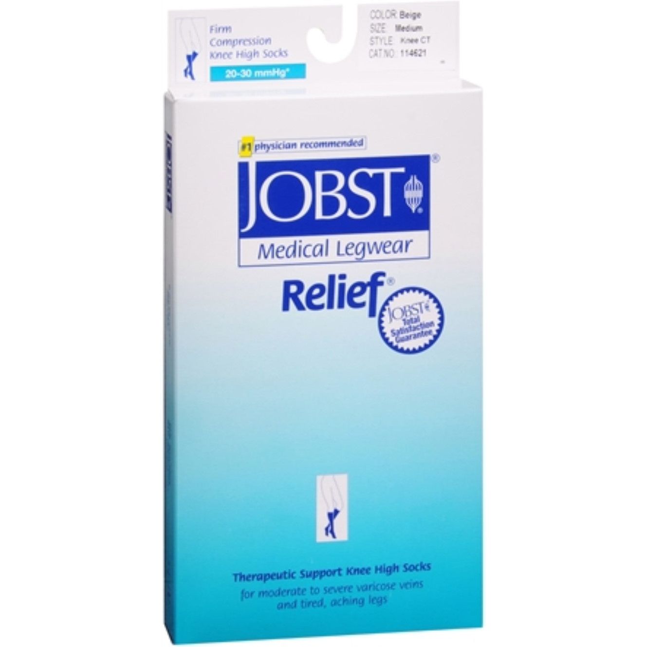 Jobst Relief Knee High Compression Socks - Closed Toe, Beige, Medium