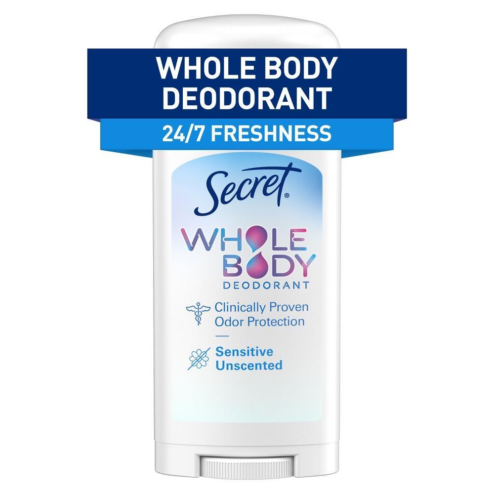 Desodorante en Barra para Todo el Cuerpo Secret Sin Aluminio - Sin Fragancia - 2.4oz