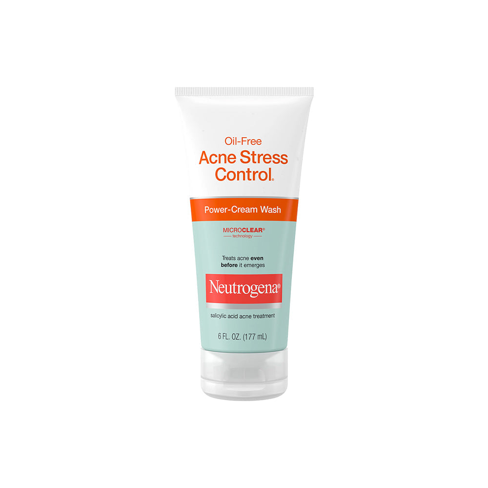 Neutrogena Limpiador Facial Crema Control de Estrés Acneico Sin Aceite - 6 Fl. Oz