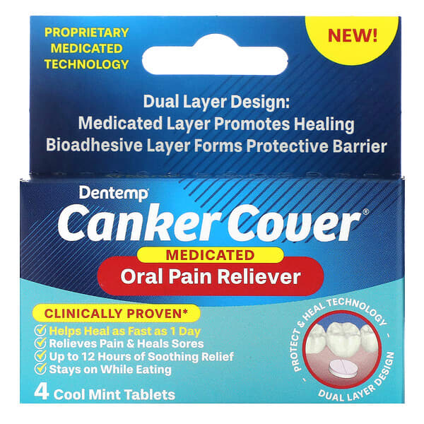 Dentemp Canker Cover - Comprimés médicamenteux pour soulager la douleur buccale